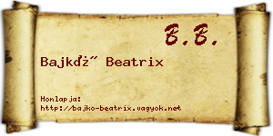 Bajkó Beatrix névjegykártya
