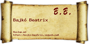 Bajkó Beatrix névjegykártya